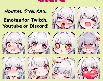 Clara Honkai Star Rail Chibi style Emotes for Twitch, Youtube, Discord | Ready to use for Streaming Digital Download
