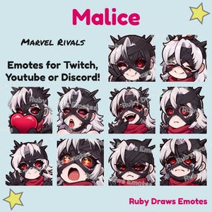 Emote in stile Chibi di Malice (Sue Storm) Marvel Rivals per Twitch, Youtube, Discord / Pronte all'uso per lo streaming digitale Download
