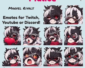 Malice (Sue Storm) Marvel Rivals Chibi style Emotes for Twitch, Youtube, Discord | Ready to use for Streaming Digital Download