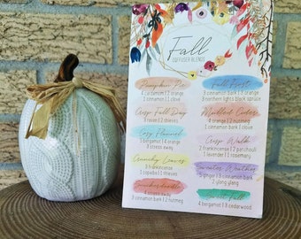 Fall Diffuser Recipe Card