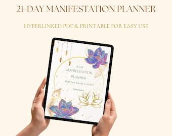 21-Day Manifestation Journal | Digital Gratitude & Intention Planner | Printable Self-Growth Workbook