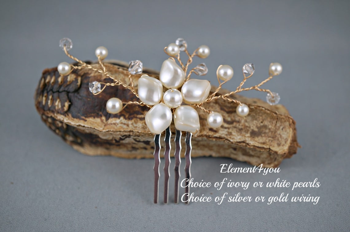 Bridal hair piece. Small hair comb. Wedding accessories. Etsy