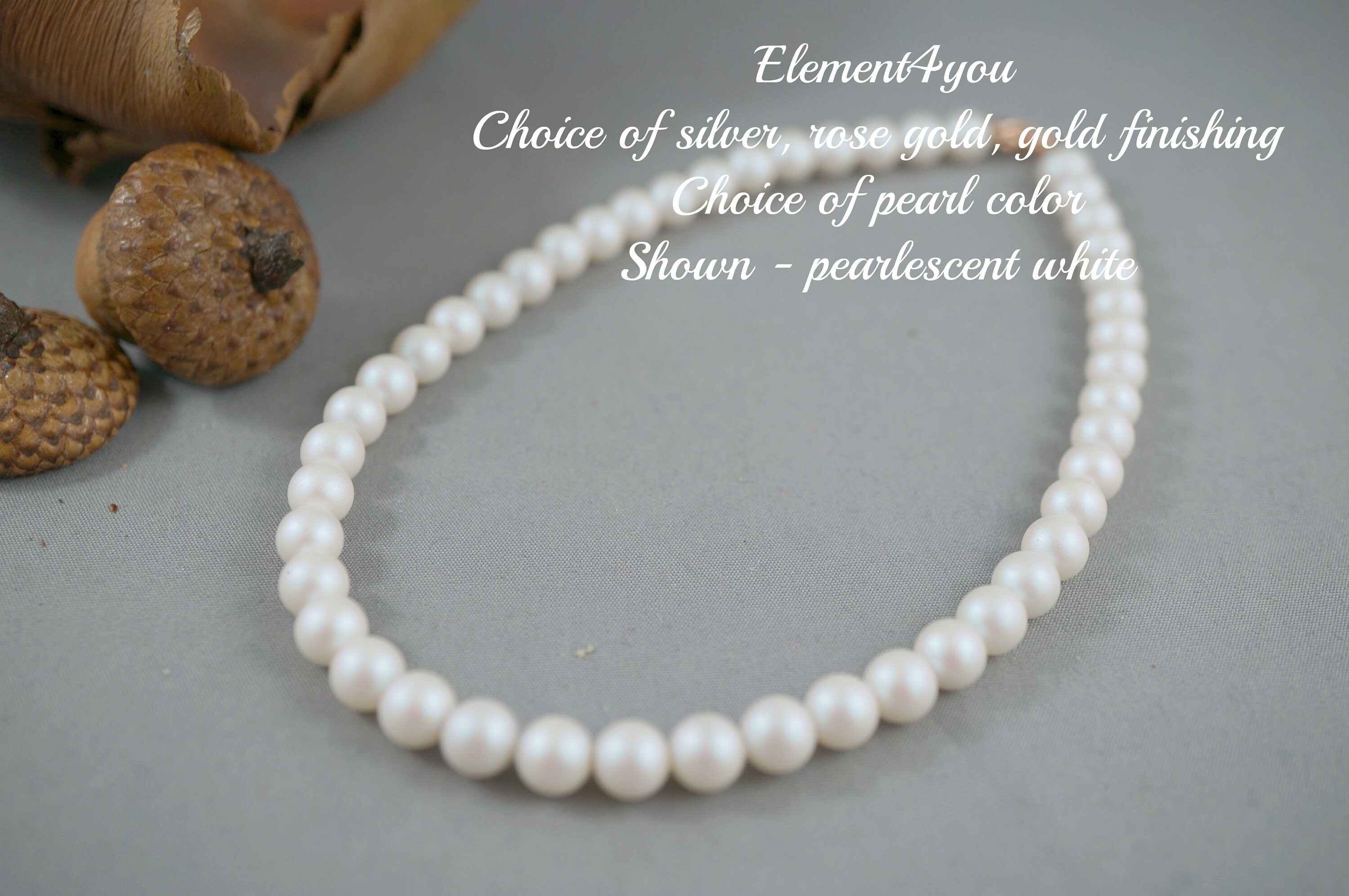 FLOWER girl necklace Pearl necklace Classic Swarovski Etsy