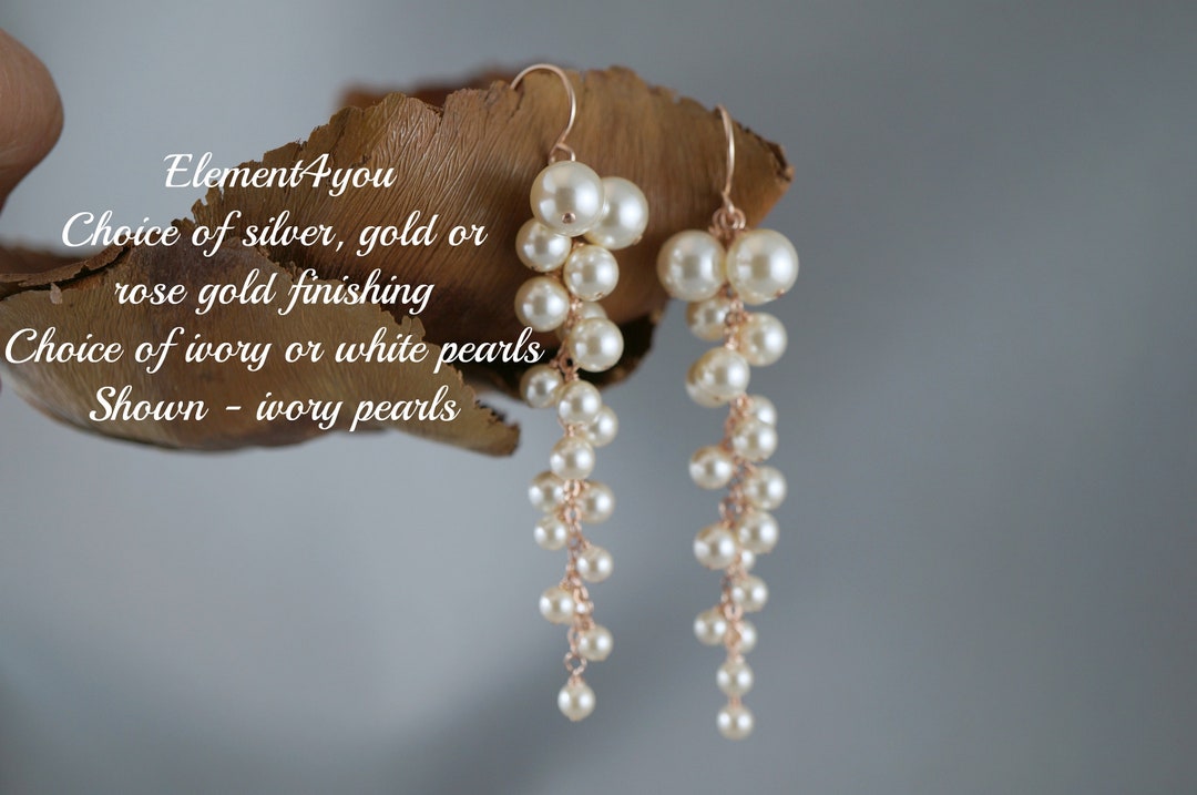 Pearl Drop Gold Earrings | Bridal Earrings | Wedding Jewelry | Pearl ...