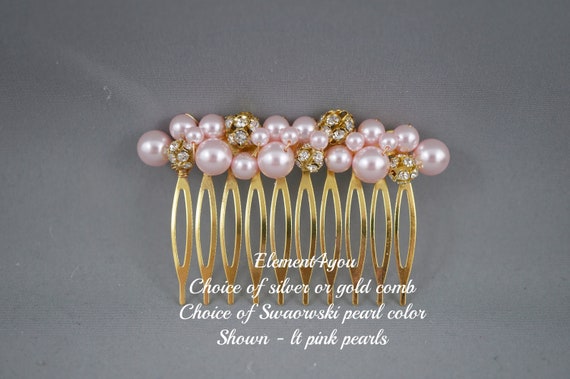 Handmade Pearl Rhinestone Hair Comb for Bridal Updo Bridal hair comb Wedding ladies Vintage updo accessories  main image 2