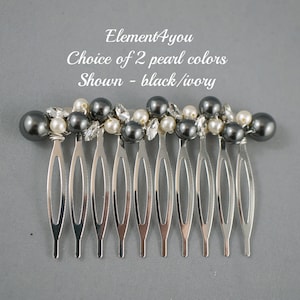 Bridal Hair Comb | Wedding Accessories with Ivory, White & Cream Pearls and Rhinestones | Bridesmaid Hairdo | Silver Comb Wedding Accessory
