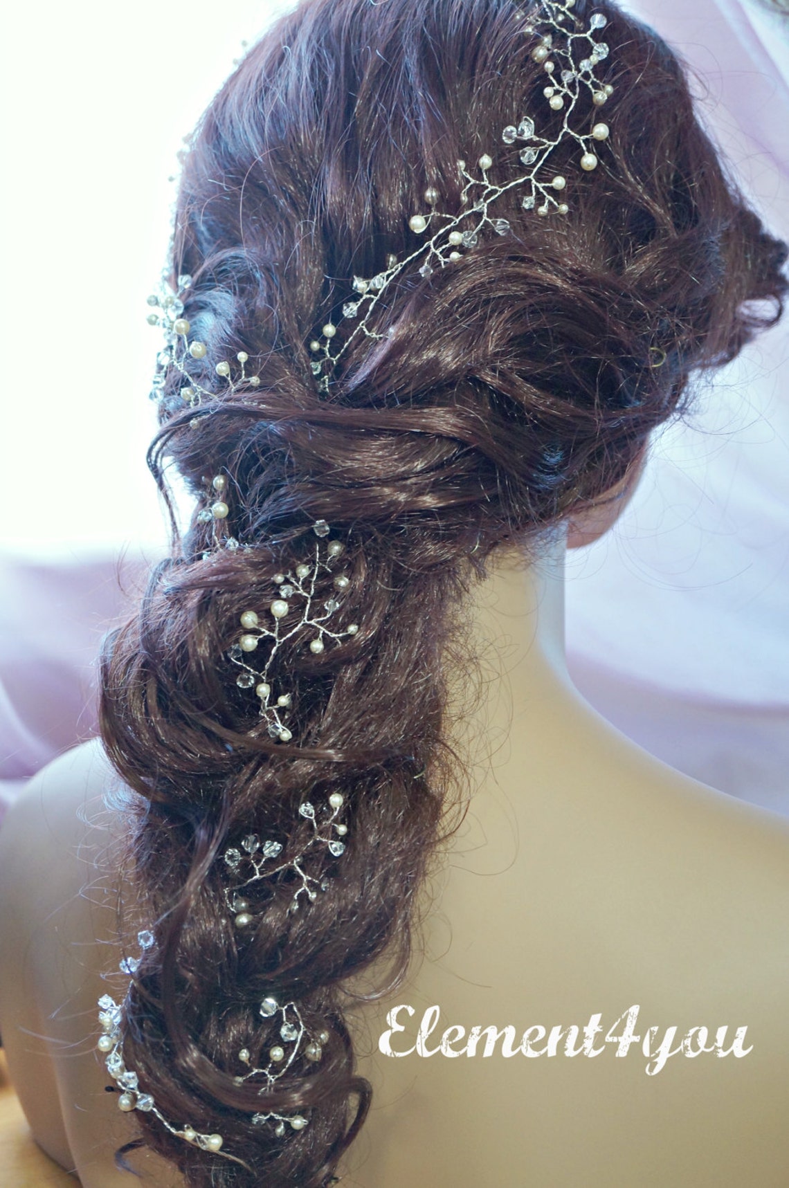 Bridal hair vines Extra long hair vines Wedding hair vines Etsy