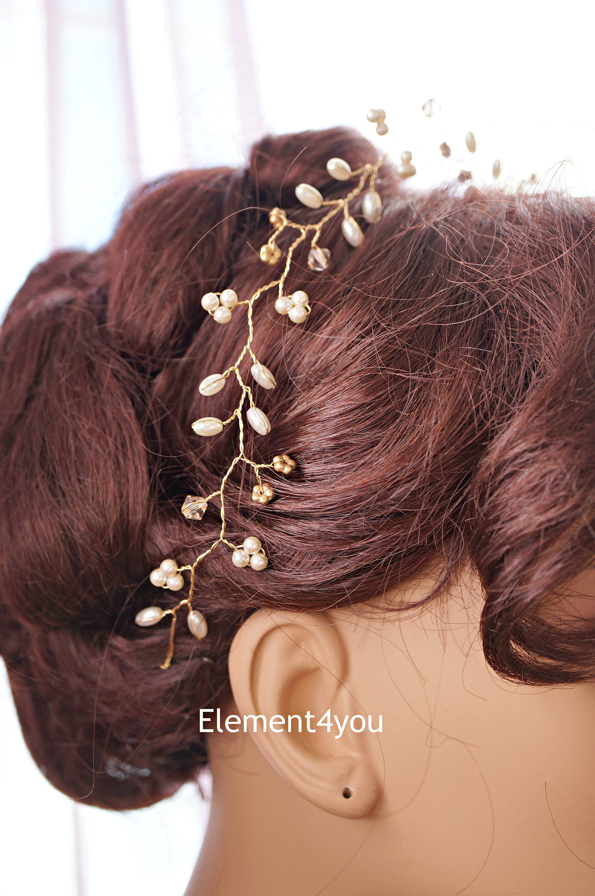 Bridal hair vines Silver wire vines Ivory hair vines with Etsy