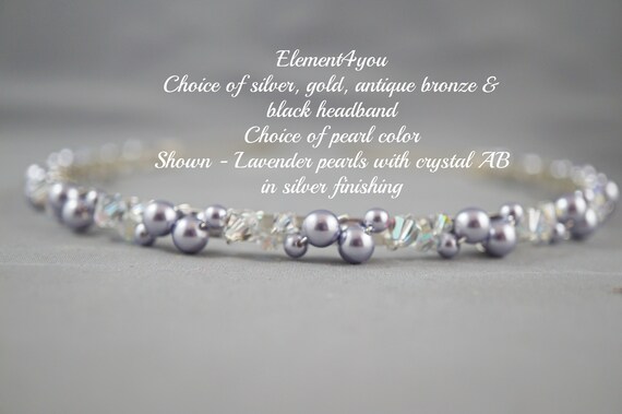 Ivory Pearl Wedding Hairband | Bridal Headband With Crystals  display picture 1