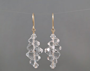 EARRINGS - Bridal Crystal earrings, Bridal party gift, Bridesmaid earrings, Wedding earrings, Swarovski earrings, Clear crystal drop.