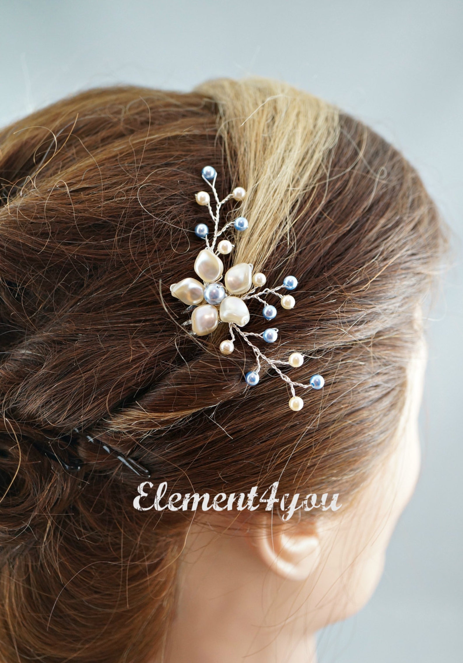 FLOWER Hair Comb Bridesmaid Accessories Champagne Ivory Etsy