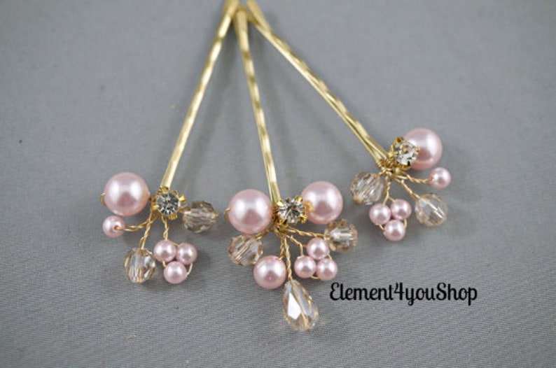 Bridal Bobby Pins Blonde clip Ivory Champagne hair clips Etsy