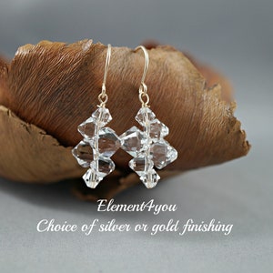 Bridal Earrings | Swarovski Crystal Earrings | Short Dangle Earrings | Clear Crystal Wedding Earrings | Bridesmaid Gifts | Sparkly Jewelry