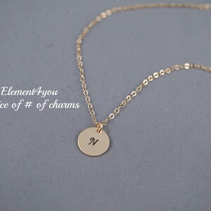 Personalized Initials Necklace | 14k Gold Filled Monogram Disc with Hand-Stamped Alphabet Charms | Custom Friends Gifts & Everyday Jewelry