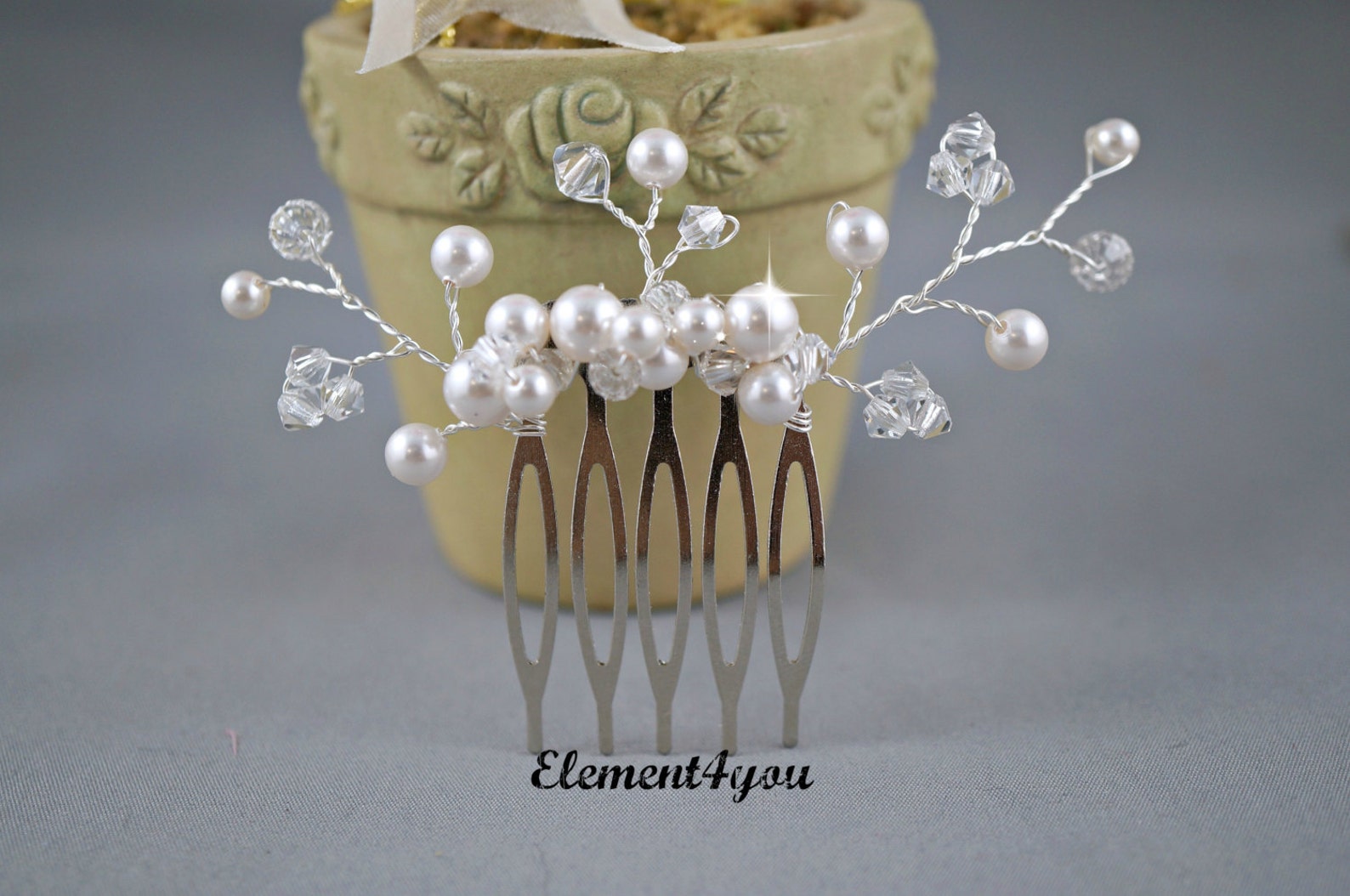 Bridal hair comb. Small hair piece. Wedding accessories. Etsy