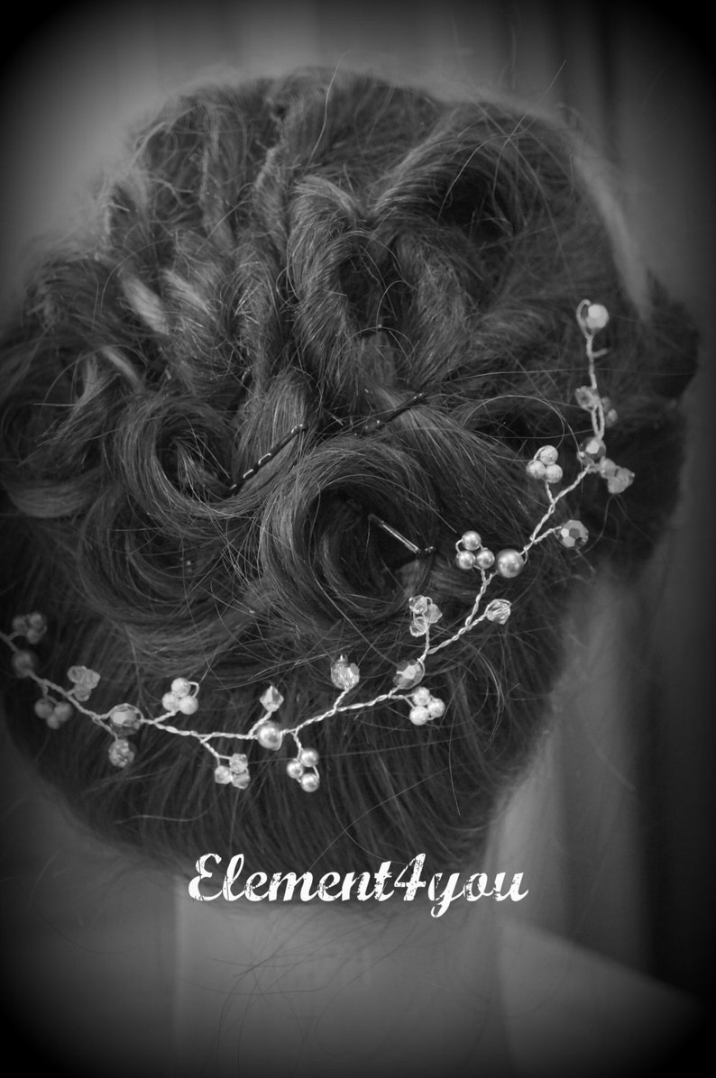 Bridal hair vines Bridal hair accessory Ivory Purple Etsy