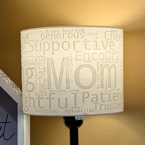 Personalized Mom Word Cloud Lampshade, Gift for Mothers