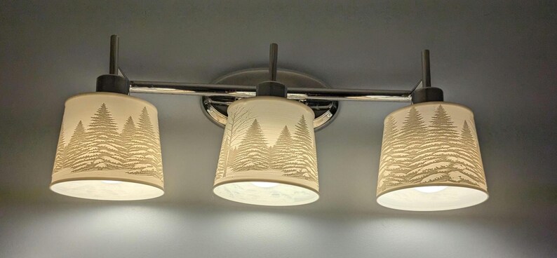 Rustic Pine Tree Vanity Lampshade – Replacement Vanity Shade for Cabin ...