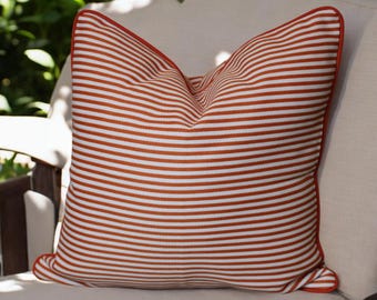 Fodera per cuscino da esterno con bordino a righe