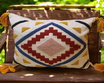 Punch Printed Quaste Dekokissen