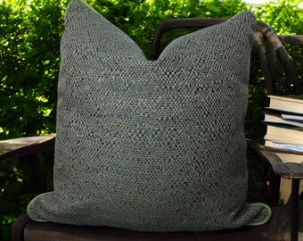 Outdoor Kissenbezug mit Paspel - wasserabweisender Stoff, Dekokissen für Terrasse & Garten, 45 x 45 cm