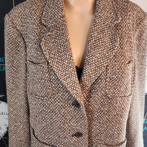 Vintage Womens Outfit JPR Wool Blend Career Blazer Neutrals Multi color Blazer Size 12