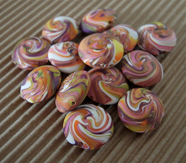 Tutorial Polymer Clay Easy Swirled Lentil Beads image 4