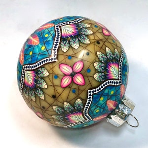 Workshop Booklet Southwestern Mandala Ornaments, polymer clay class, feather cane, custom ornament, christmas craft, millefiori, diy pdf image 1