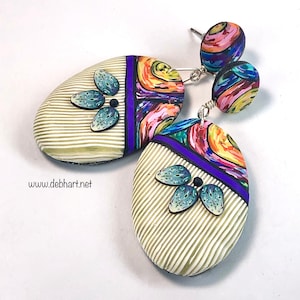 Tutorial - Magic Swirl Earrings, polymer clay class, cane tutorial, diy jewelry, polymer clay earrings, cane tutorial, millefiori, diy pdf