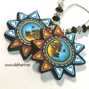 Tutorial - Celestial Lovers Earrings, polymer clay class, cane tutorial, diy jewelry, polymer clay earrings, cane tutorial, millefiori, pdf