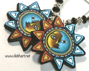 Tutorial - Pendientes Celestial Lovers, clase de arcilla polimérica, tutorial de caña, joyería diy, pendientes de arcilla polimérica, tutorial de caña, millefiori, pdf