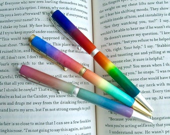 Tutorial - Rainbow and Art Deco Pens, polymer clay class, art deco cane, rainbow blend, handmade pens, custom pens, millefiori, diy pdf