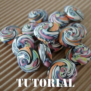 Tutorial - Polymer Clay Easy Swirled Lentil Beads