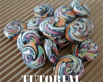 Tutorial - Polymer Clay Easy Swirled Lentil Beads