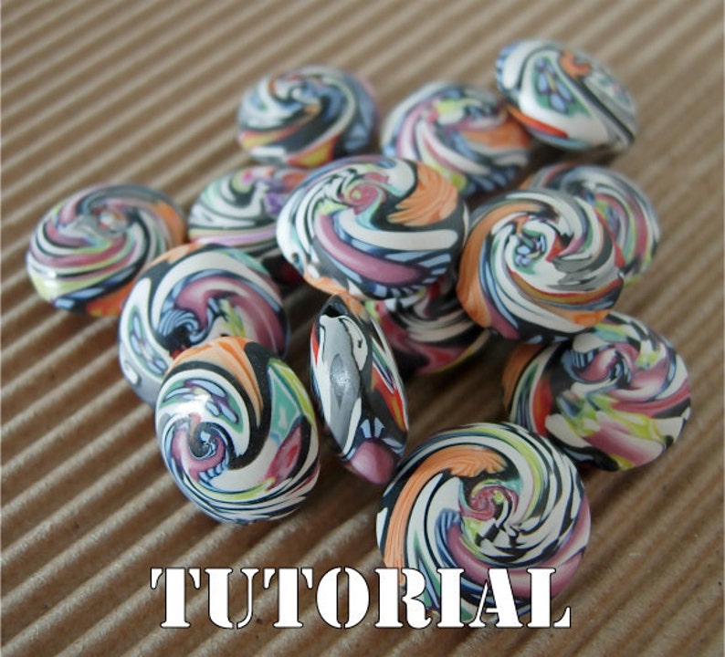 Tutorial Polymer Clay Easy Swirled Lentil Beads image 1