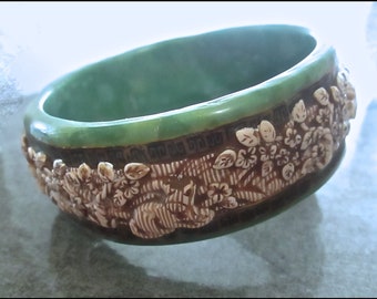 Tutorial - Brazalete de gatos y flores de cerezo, clase de arcilla polimérica, pulsera de gato, jade falso, marfil falso, borde oriental, millefiori, diy pdf