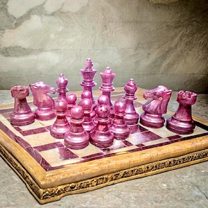 Custom-made-to-order resin chess sets.