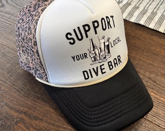 Apoya a tu bar de buceo local Gorra de camionero con estampado de leopardo