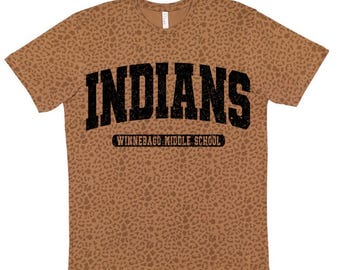 Camiseta con mascota de leopardo