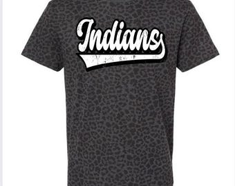 Camiseta retro personalizada de mascota de leopardo negro