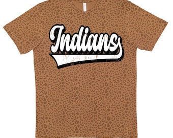 Camiseta retro personalizada con mascota de leopardo