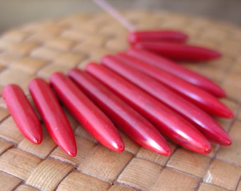 Red, White, Blue or Black, 10 piece set, Magnesite Graduated Spike Fan (20x5mm-39x5mm)