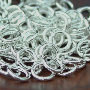 200 pcs 6, 7, or 8 mm Silver Plated Brass Jump Rings, Open 18 gauge image 2