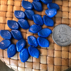 14x9mm Czech Pressed Glass Leaf Beads, Top Drilled, 24 or 48 pcs image 3