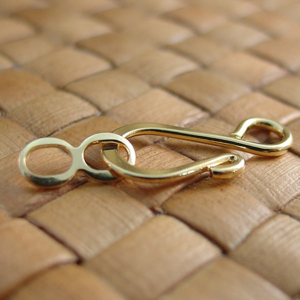 Gold Plated Hook and Eye Clasps,  8x20 mm, choose: 10, 50, or 100  sets