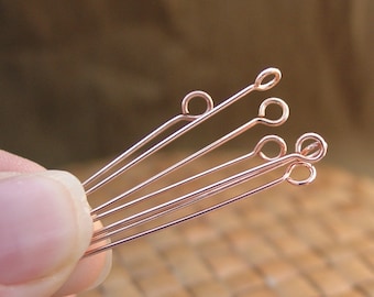 2 Inch Copper Eye Pins (22 gauge) - package of 100, 500, or 1000 pieces