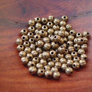 100 pcs 2.5 mm Corrugated Round Beads, Antiqued Gold Plated Brass, Tiny Beads or packages of 500 or 1000 beads image 2