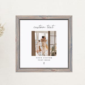 Custom Text Wood Picture Frame Personalized Minimal Photo Frames Gifts for Couple Family Engagement Wedding Pregnancy Memory Keepsake Gift