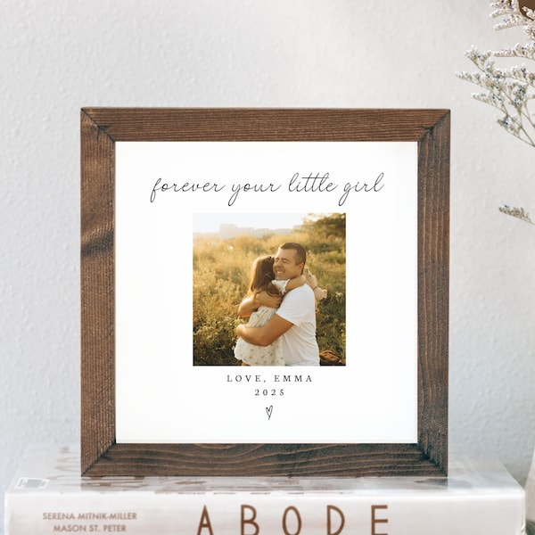 Dad Daughter Personalized Printed Photo Frame New Dad Custom Picture Frame Daddy's Little Girl Birthday Present Fathers Day Gift For Husband