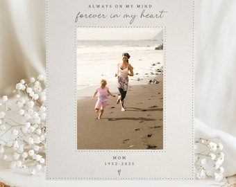 Personalisierter Erinnerungs-Fotorahmen für Mama – Bilderrahmen in liebevoller Erinnerung an Mama – Erinnerungsgeschenk – Beileid zum Verlust der Mutter
